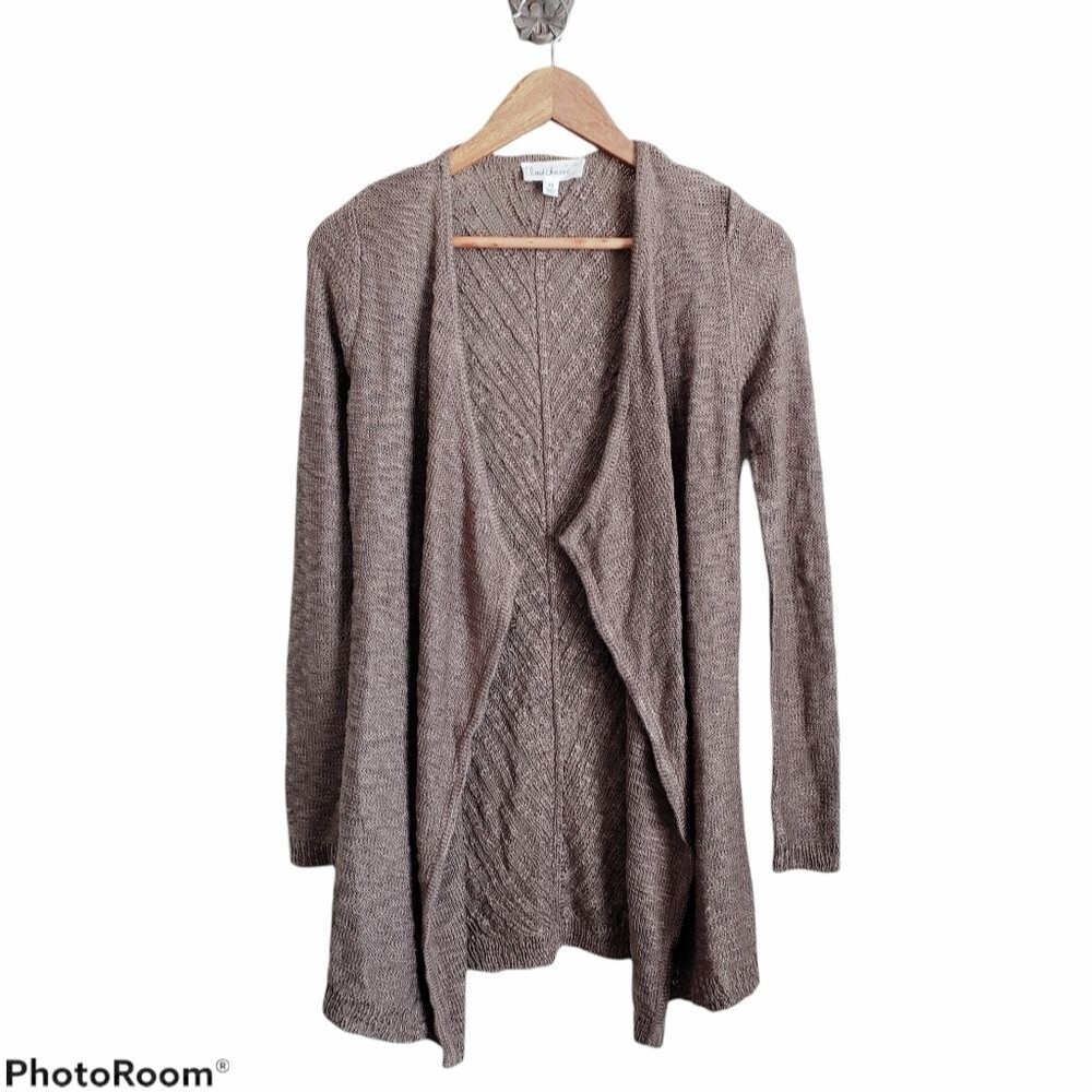 Mocha brown knit open cardigan size XS